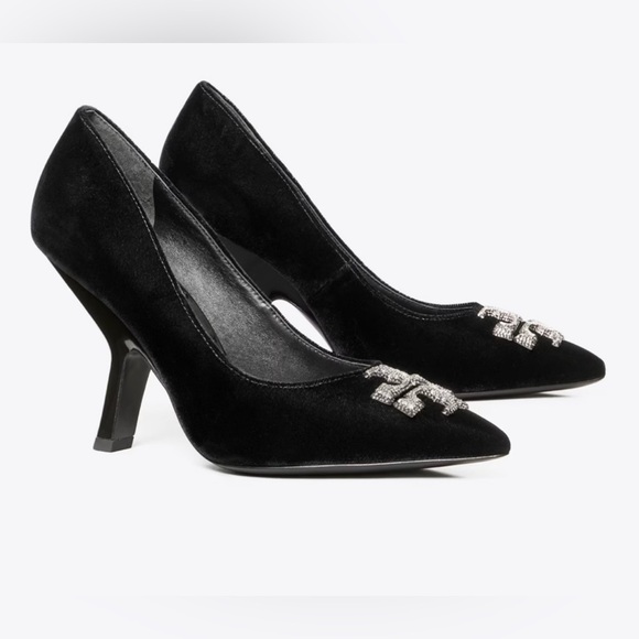 Black Velvet Tory Burch Heels - Picture 2 of 10